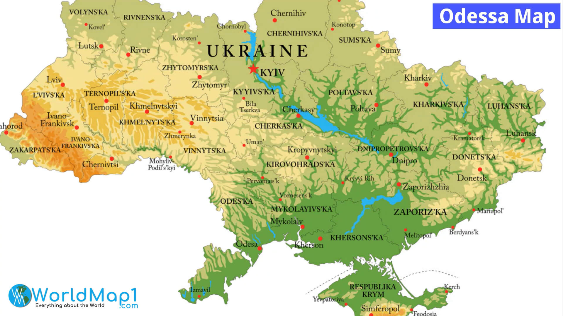 Wo befindet sich Odessa in der Ukraine